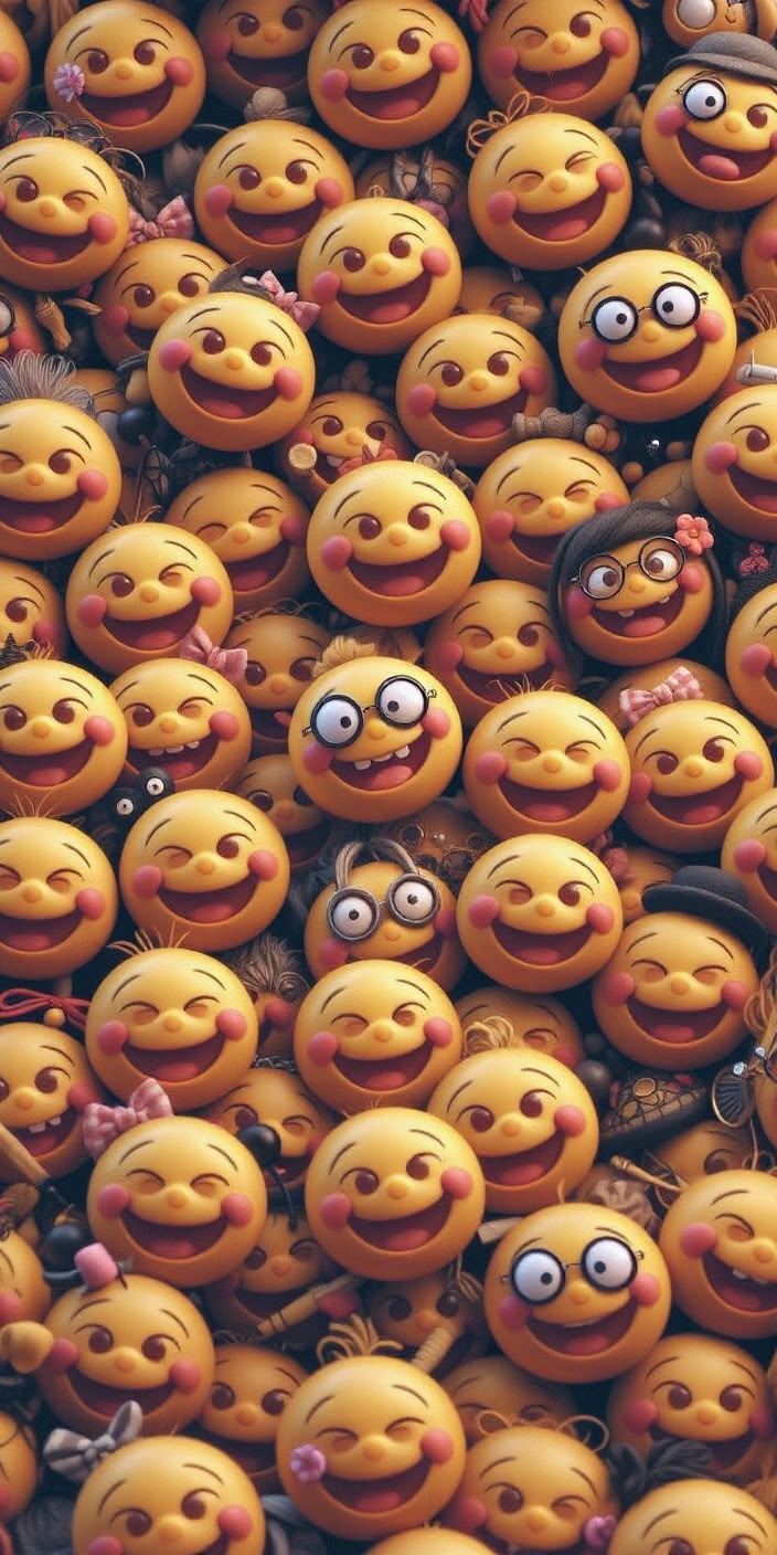 Emoji Faces Wallpaper – Colorful Smiling Cartoon Crowd